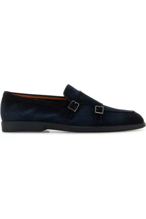 santoni Schoenen, Heren, Blauw, 40 1/2 EU, Suède, Midnight Suede Pura Loafers