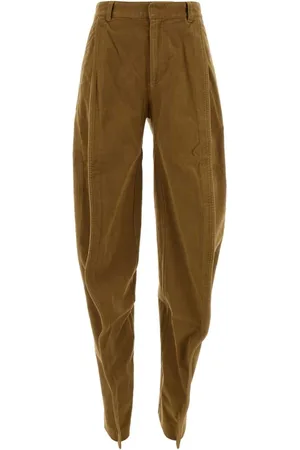 Y / PROJECT Broeken, Dames, Bruin, S, Karamel Velvet Stretch Broek