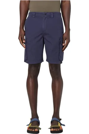 Woolrich Korte broeken, Heren, Blauw, W33, Katoen, Blauwe Herenshorts Stijlvol en Functioneel