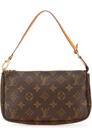 LOUIS VUITTON Pre-owned, Dames, Bruin, ONE Size, Leer, Tweedehands Canvas Louis Vuitton tassen
