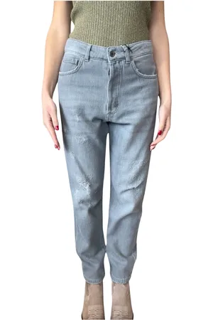 SOUVENIR Jeans, Dames, Blauw, S, Denim, Zachte Denim Jeans Lichtgrijze Wassing
