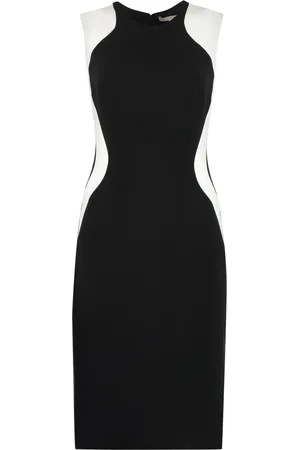 Stella McCartney Kleedjes, Dames, Zwart, S, Contrast Mini Jurk met Viscose Elastaan