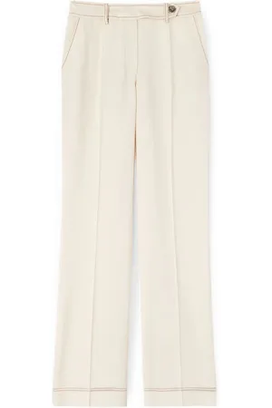 Motivi Broeken, Dames, , XL, Polyester, Wijde broek met contraststiksels