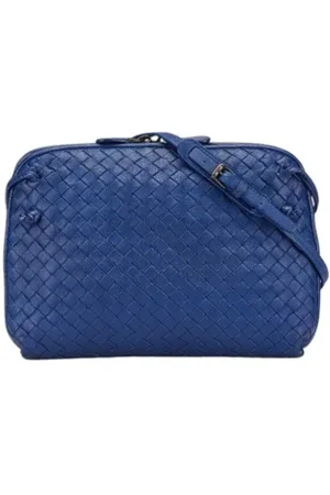 Bottega Veneta Pre-owned, Dames, Blauw, ONE Size, Leer, Pre-owned Leather crossbody-bags