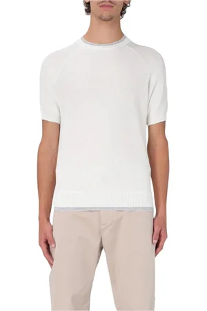 ELEVENTY Truien, Heren, Wit, L, Tijdloze Witte Crewneck Sweatshirt