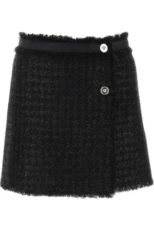 VERSACE Rokken, Dames, Zwart, 2Xs, Wol, Zwarte wollen blend mini rok