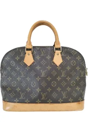 LOUIS VUITTON Pre-owned, Dames, Bruin, ONE Size, Leer, Tweedehands Canvas Louis Vuitton tassen