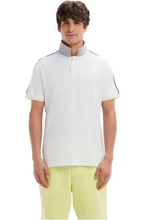 Eden Park Tops, Heren, Wit, 3Xl, Katoen, Wit katoenen poloshirt met korte mouwen en relaxte pasvorm
