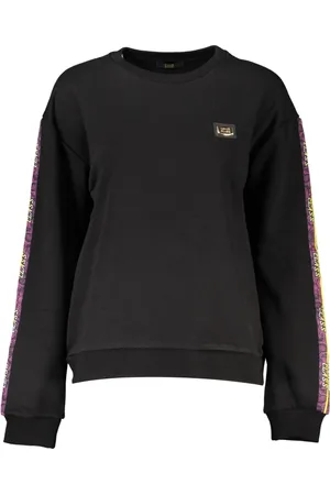 Roberto Cavalli Sweatshirts & Hoodies, Dames, Zwart, XL, Katoen, Chique versierde sweatshirt met lange mouwen