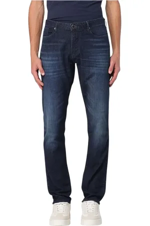 Emporio Armani Jeans, Heren, Blauw, W34, Denim, Stijlvolle Klassieke Denim Jeans
