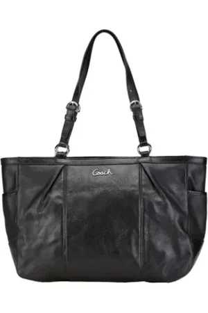 Coach Pre-owned, Dames, Zwart, ONE Size, Leer, Tweedehands leren schoudertassen