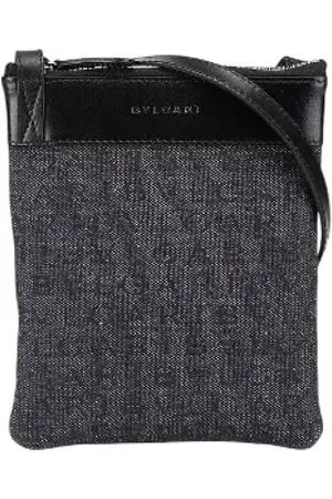 Bvlgari Pre-owned, Dames, Blauw, ONE Size, Leer, Pre-owned Canvas crossbody-bags
