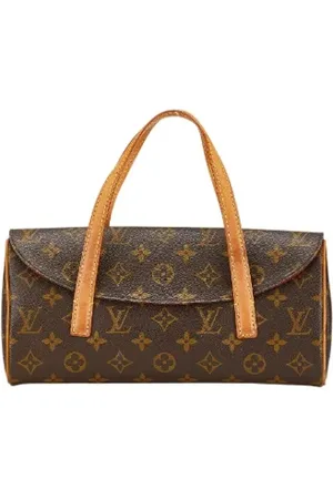LOUIS VUITTON Pre-owned, Dames, Bruin, ONE Size, Leer, Tweedehands Canvas handtassen