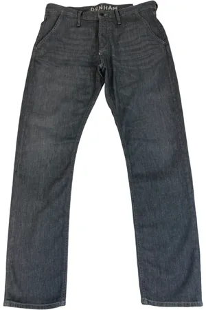Denham Jeans, Heren, Grijs, W34 L32, Katoen, Grijze Carrot Fit Jeans met knoopsluiting