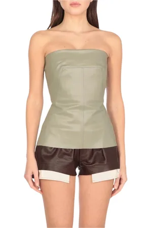 Rick Owens Tops, Dames, Groen, XS, Groene Asymmetrische Top
