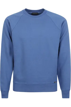 Tom Ford Sweatshirts & Hoodies, Heren, Blauw, M, Denim, Denim Crew Neck Sweatshirt