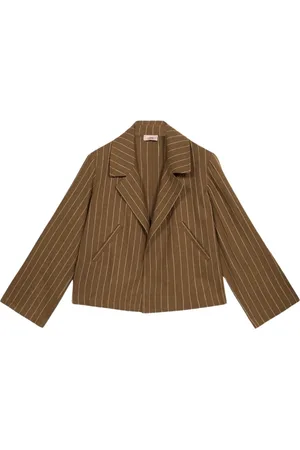 Oltre Jassen, Dames, Bruin, M, Linnen, Ongestructureerde blazer van linnenmix