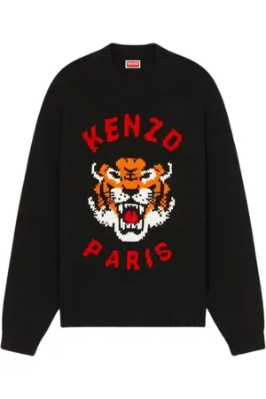 Kenzo Truien, Heren, Zwart, S, Lucky Tiger Sweater