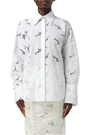 GENNY Blouses & Shirts, Dames, Wit, XS, Elegante Button-Up Blouse, Klassiek Ontwerp