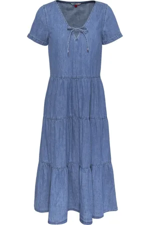 Tommy Hilfiger Kleedjes, Dames, Blauw, 2Xs, Katoen, Blauwe Jurken Vestiti