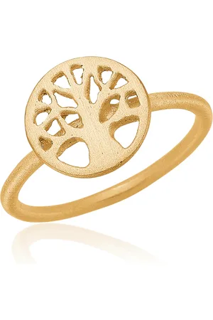 Frk Lisberg Accessoires, Dames, Geel, 50 MM, Boom des Levens Gouden Ring
