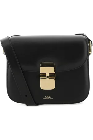 A.P.C. Tassen, Dames, Zwart, ONE Size, Leer, Grace Crossbody Tas van Zwart Leer