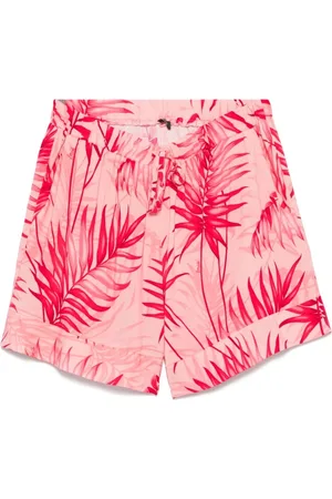 Liu Jo Korte broeken, Dames, Roze, XL, Zalmroze Elastische Taille Shorts