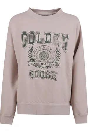 Golden Goose Sweatshirts & Hoodies, Heren, Roze, L, Katoen, Vintage College Print Crew Neck Sweater