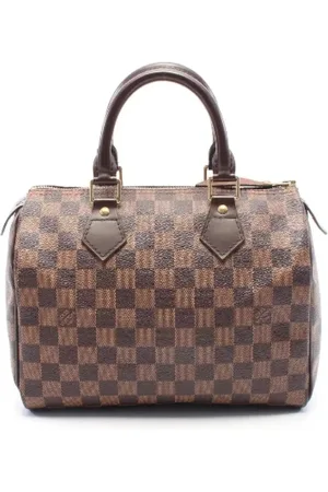 LOUIS VUITTON Pre-owned, Dames, Bruin, ONE Size, Leer, Tweedehands Canvas handtassen