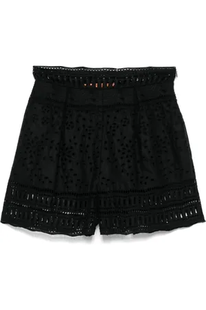 ERMANNO SCERVINO Korte broeken, Dames, Zwart, S, Zwarte Shorts met Zijritssluiting