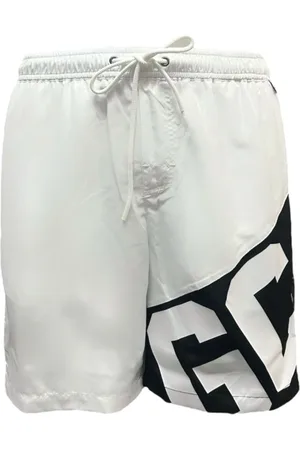 GCDS Badkleding, Heren, Wit, XS, Polyester, Witte Lange Logo Band Boxershorts