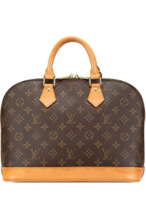 LOUIS VUITTON Pre-owned, Dames, Bruin, ONE Size, Leer, Tweedehands Canvas handtassen