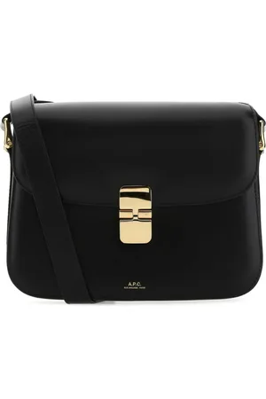 A.P.C. Tassen, Dames, Zwart, ONE Size, Leer, Grace Crossbody Tas van Zwart Leer