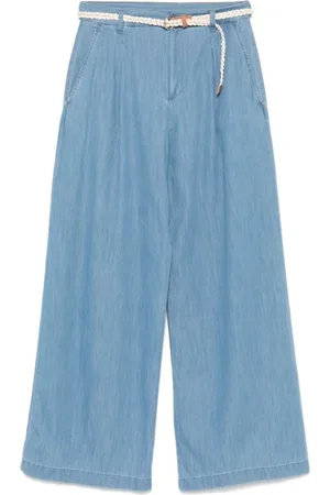 Liu Jo Jeans, Dames, Blauw, W30, Denim, Blauwe Denim Jeans met Voorknoopsluiting