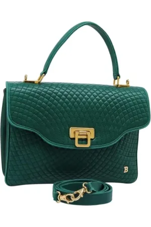 Bally Pre-owned, Dames, Groen, ONE Size, Leer, Tweedehands leren handtassen