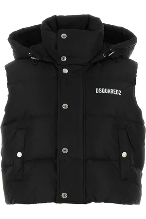 Dsquared2 Jassen, Dames, Zwart, XS, Nylon, Zwarte Nylon Mouwloze Donsjas