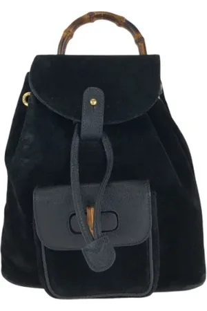 Gucci Pre-owned, Dames, Zwart, ONE Size, Leer, Pre-owned Suede backpacks