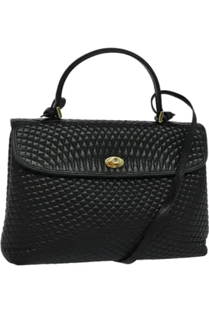 Bally Pre-owned, Dames, Zwart, ONE Size, Leer, Tweedehands leren handtassen