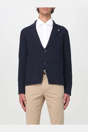 Manuel Ritz Jassen, Heren, Blauw, XL, Katoen, Blauwe Single-Breasted Blazer met Reverskraag