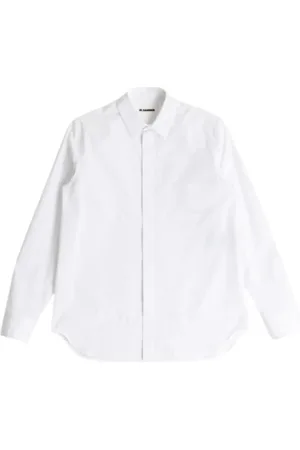Jil Sander Overhemden, Heren, Wit, 2Xl, Katoen, Wit Katoenen Poplin Overhemd