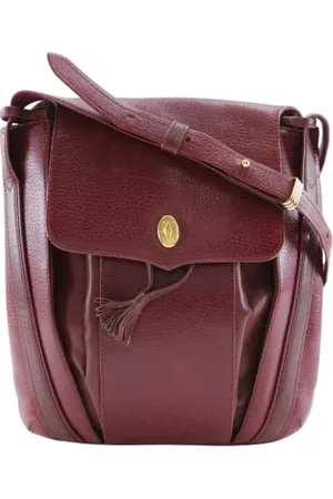 Cartier Pre-owned, Dames, Bruin, ONE Size, Leer, Tweedehands leren schoudertassen