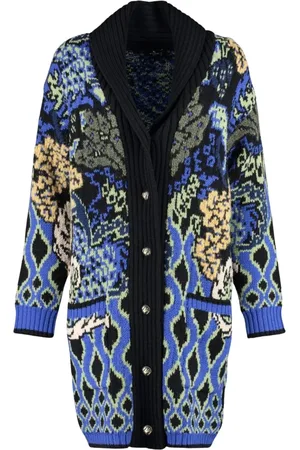 Etro Truien, Dames, Veelkleurig, 2Xs, Wol, Jacquard Gebreide Winterjas