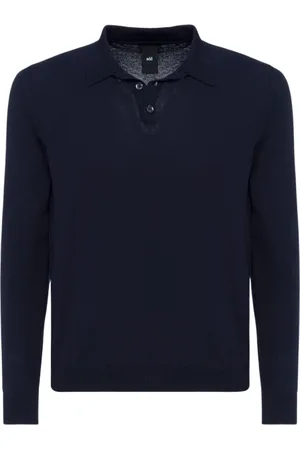 add Truien, Heren, Blauw, 3Xl, Katoen, Poloshirt MET Lange Mouwen IN Lichtgewicht Gebreid