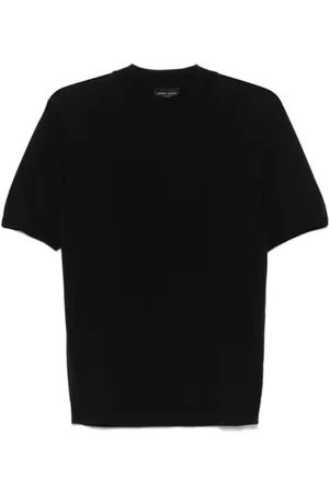 Roberto Collina Truien, Heren, Zwart, 2Xl, Linnen, Zwarte Crew Neck Linnen Sweater