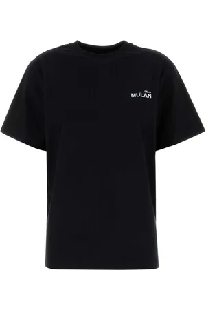 COPERNI Tops, Dames, Zwart, S, Katoen, Zwarte Mulan T-shirt van katoen