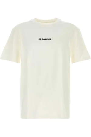 Jil Sander Tops, Heren, , L, Katoen, Wit Katoenen T-Shirt