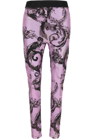 VERSACE Broeken, Dames, Paars, XS, Broek