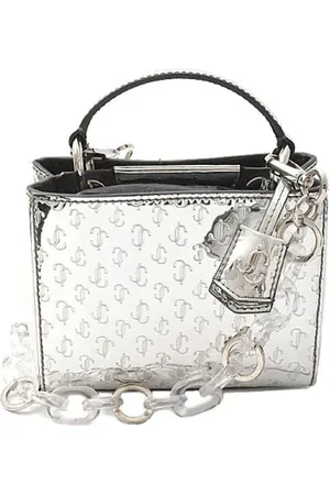 Jimmy Choo Pre-owned, Dames, Grijs, ONE Size, Leer, Tweedehands leren schoudertassen