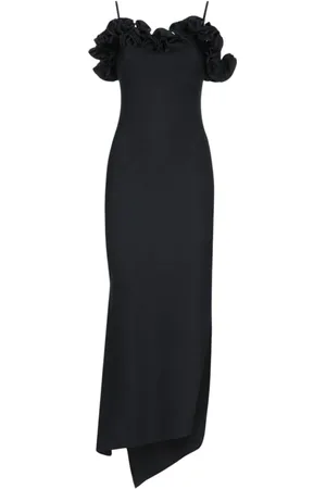 COPERNI Kleedjes, Dames, Zwart, M, Zwarte Asymmetrische Cut-Out Jurk