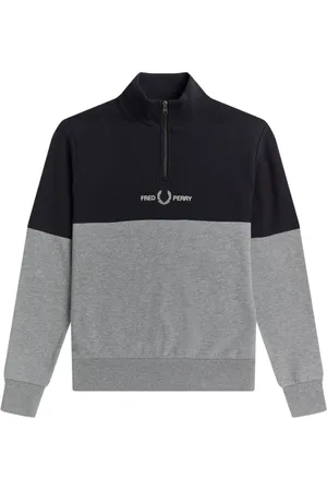 Fred Perry Sweatshirts & Hoodies, Heren, Veelkleurig, 2Xl, Katoen, Color Block Half Zip Sweatshirt